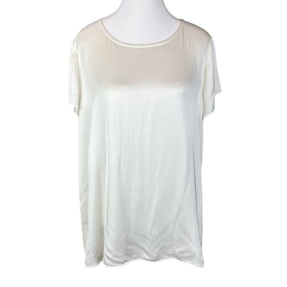 Pure Jill Rayon Satin Feel Top White Size Medium - Picture 1 of 7
